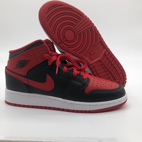Jordan Other - Mens Nike Jordan 1 Mid Alternate Bred Shoes Black/Red DQ8426-060 NWOB